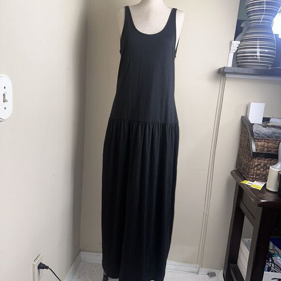 NWT RODEBJER Black GENUA TANK DRESS Drop Waist Pleated Skirt Size Large NEW - Picture 2 of 16